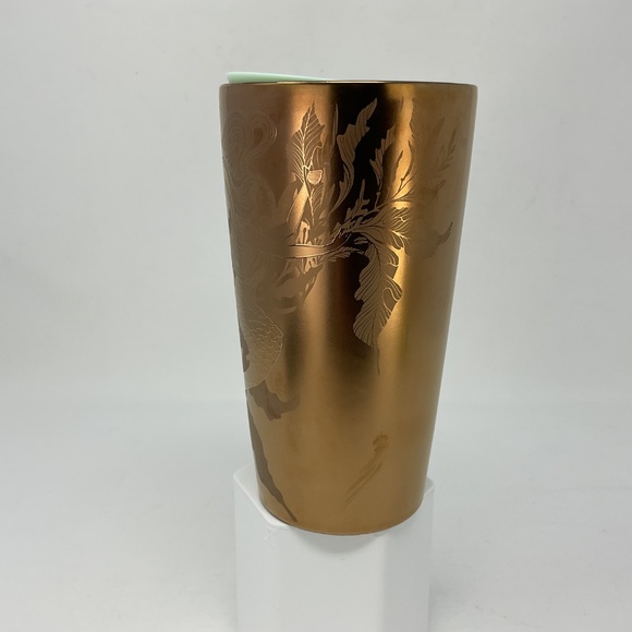 Starbucks 2022 Gold Mermaid Ceramic Travel Tumbler Cup with Lid - Picture 2 of 10